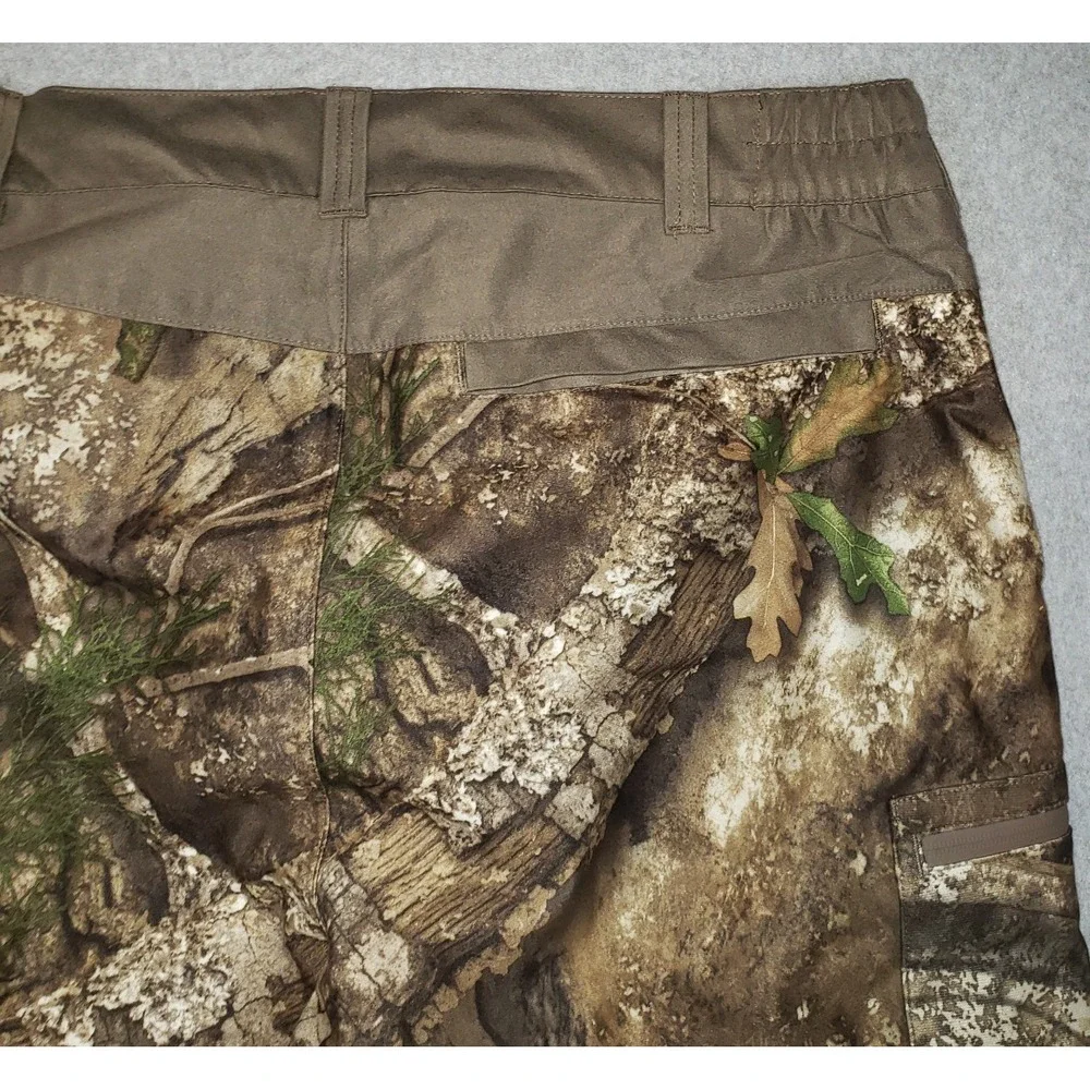 Realtree APX Camo Hunting Pants Mens Brown Green Size L‎ Zip Bottom Legs
